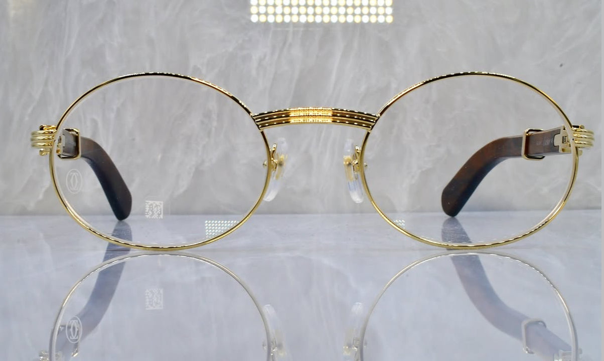 Pre-Owned Cartier Burl Wood Giverny Sunglasses