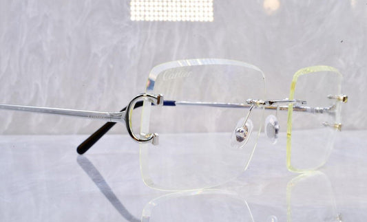 Pre-Owned Cartier C-Decor Sunglasses Clear/Platinum