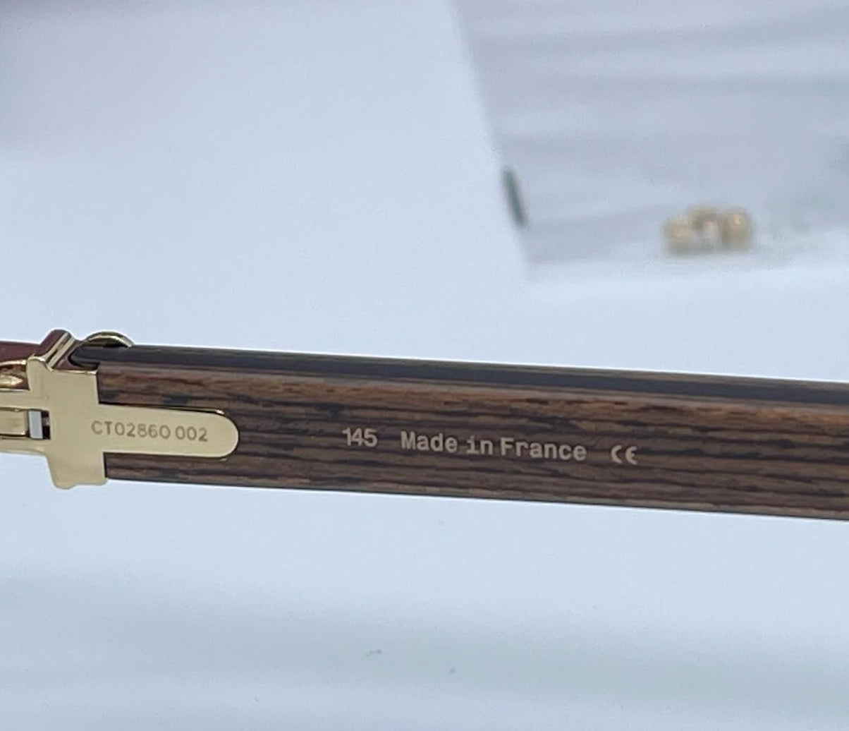 Pre-Owned Wood Frame Premiere Sunglasses Clear