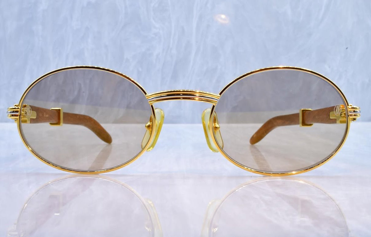 Pre-Owned Wood Frame giverny Sunglasses Champagne Gradient