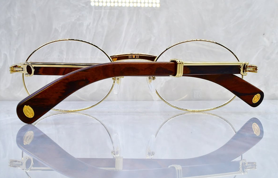 Pre-Owned Cartier Burl Wood Giverny Sunglasses