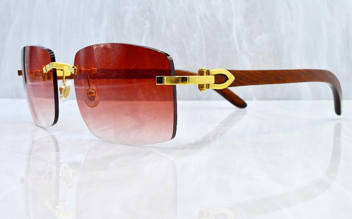 Pre-Owned Wood Frame Gold Rose Gradient
