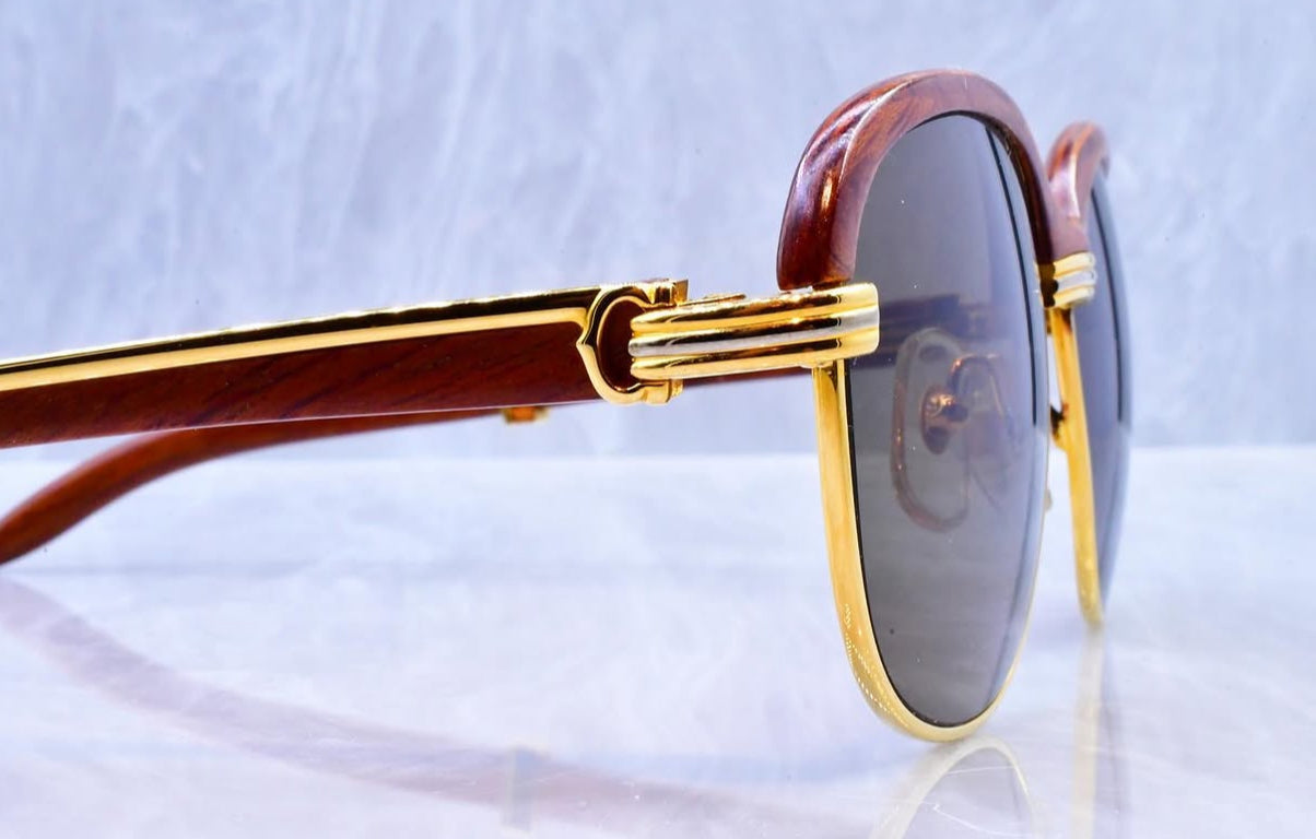 Pre-Owned Malmaison Wood Frame Sunglasses Smoke Gradient