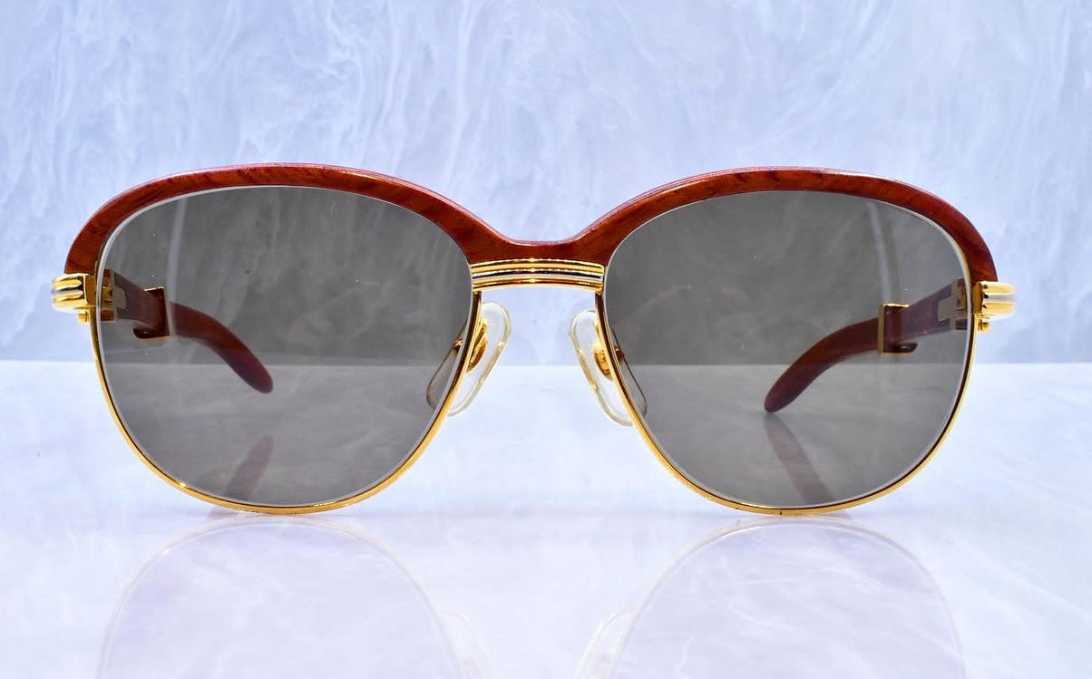 Pre-Owned Malmaison Wood Frame Sunglasses Smoke Gradient