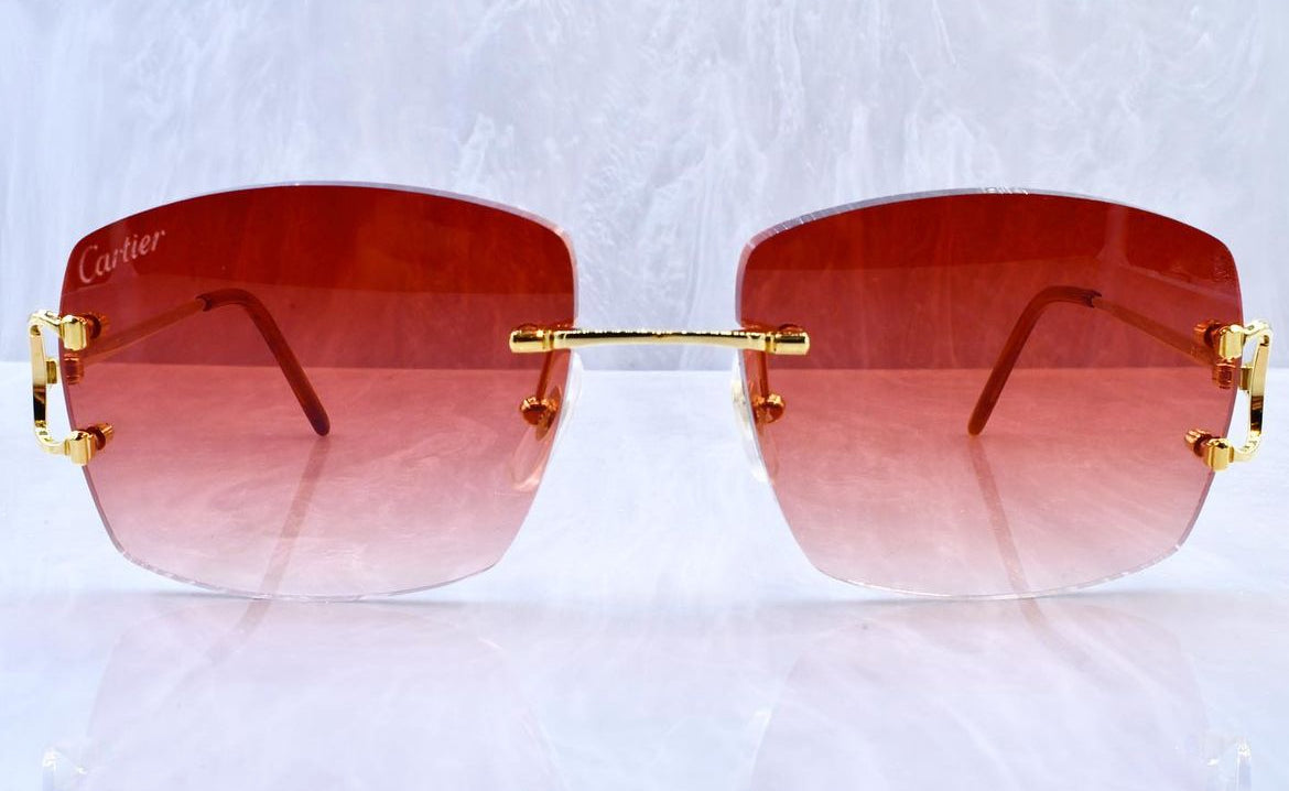 Pre-Owned Cartier C-Decor Sunglasses Red Gradient