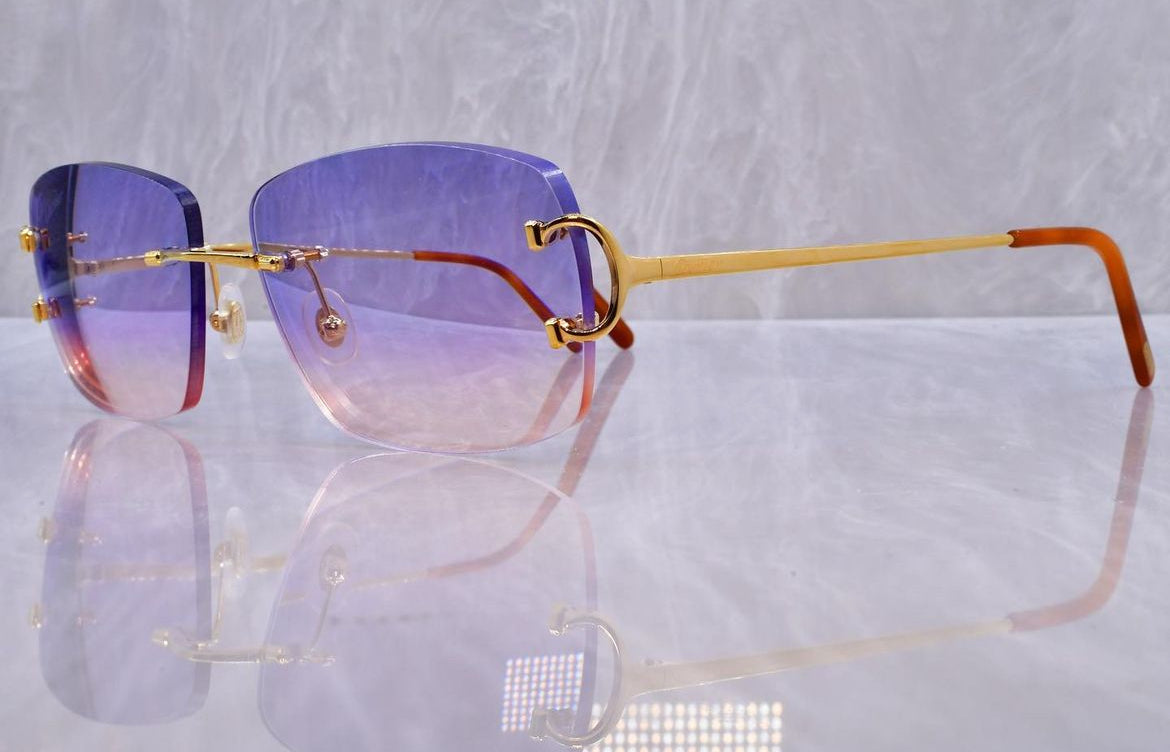 Pre-Owned Cartier C-Decor Sunglasses Lavender Gradient