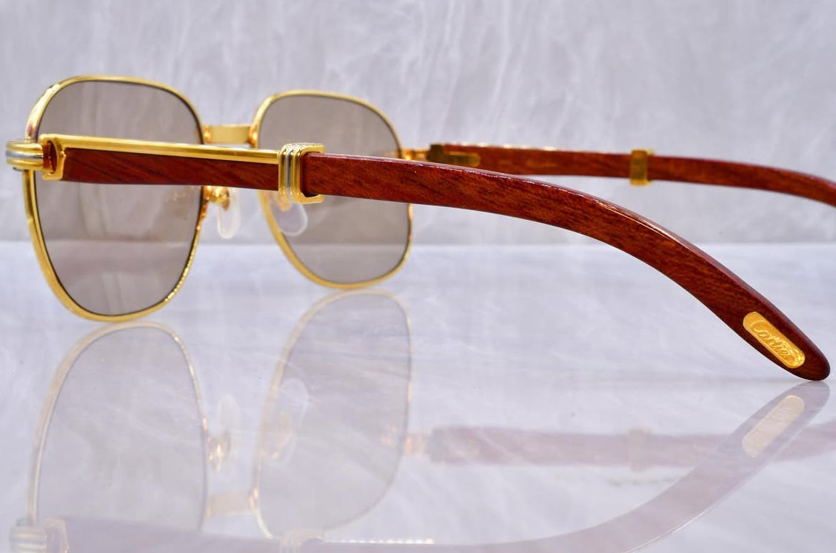 Pre-Owned Wood Frame Monceau Sunglasses