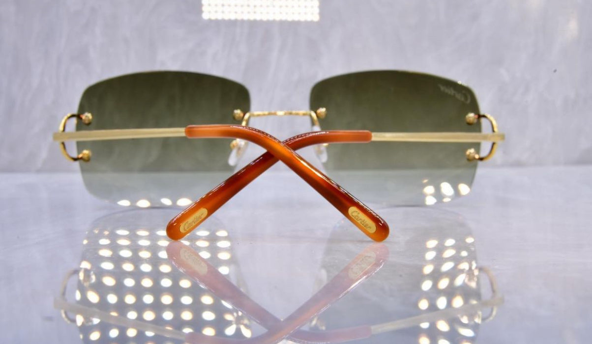 Pre-Owned Cartier C-Decor Sunglasses Olive Gradient