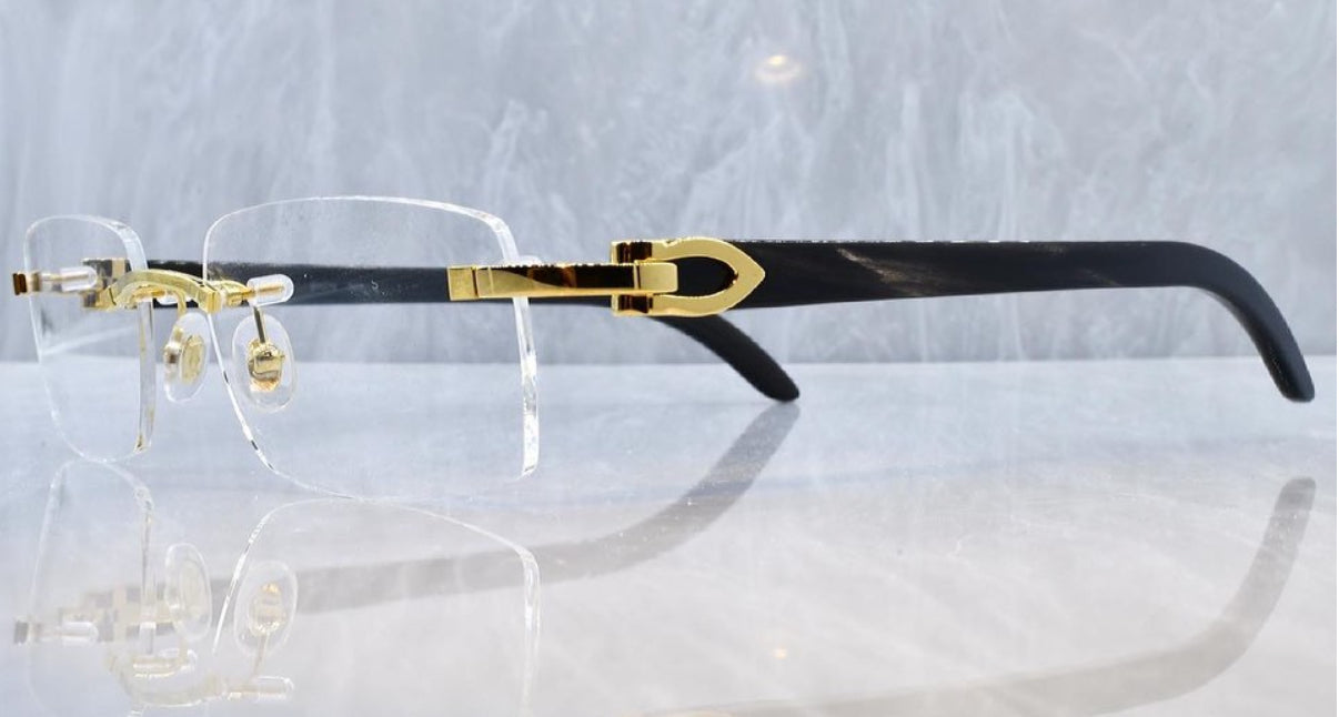 Pre-Owned Cartier Buffalo Horn Black Sunglasses