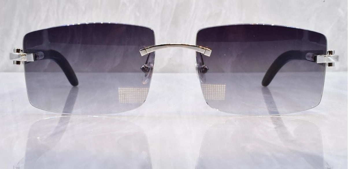 Pre-Owned Cartier Black Buffalo horn sunglasses Dark Gradient